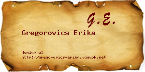 Gregorovics Erika névjegykártya