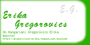 erika gregorovics business card